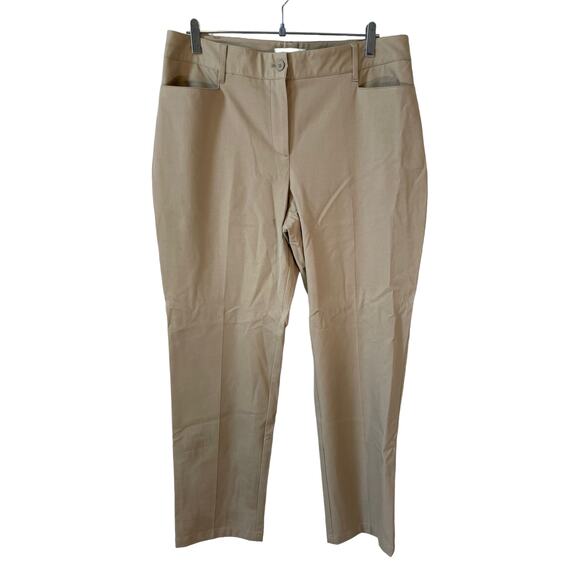 TALBOTS Women's PLUS SIZE Curvy High Rise Trouser Pants Khaki Size 14 Classic - Picture 1 of 9